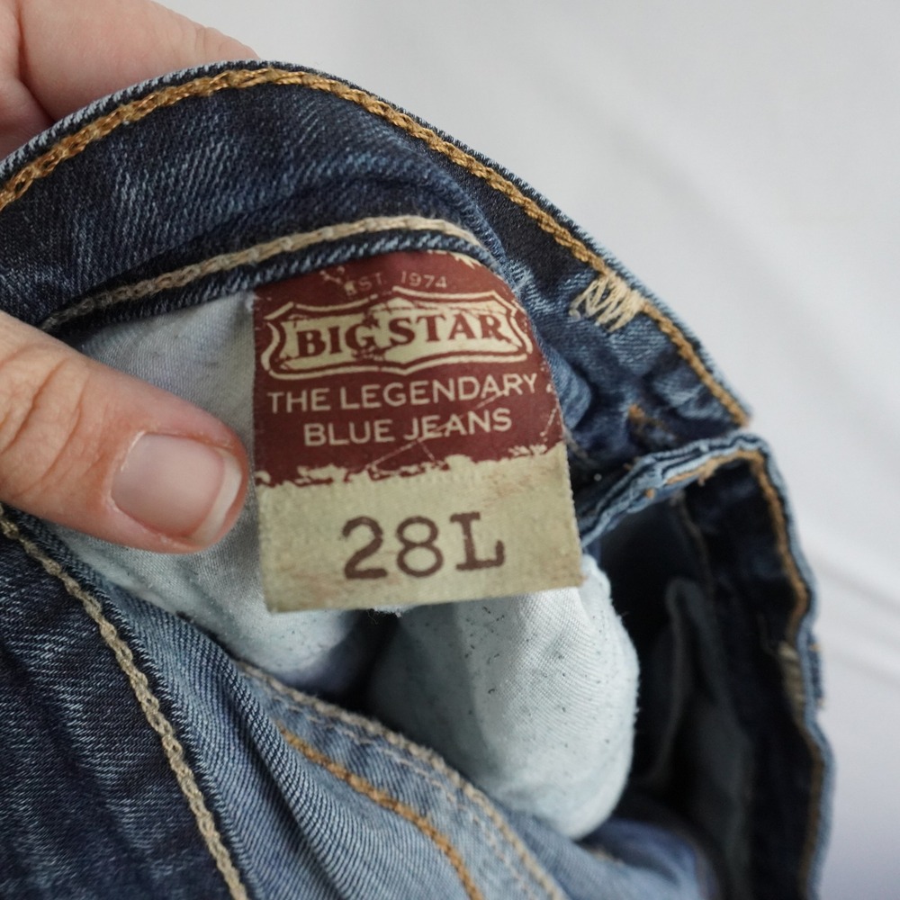 Y2K Big Star Sweet Skinny Jeans 28L Medium Wash Embroidered Low Rise Western Vtg - Picture 10 of 12